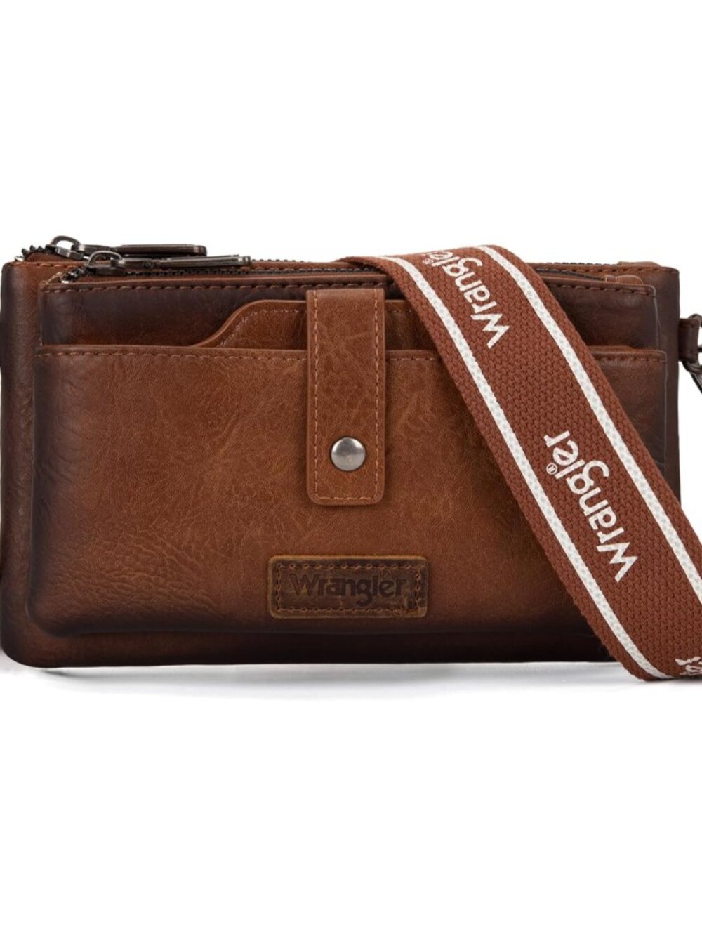 Wrangler Crossbody Wallet Purses Multi-function Card Holder Purse with Double Zi